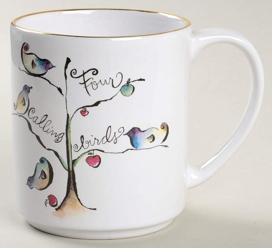 Twelve Days of Christmas (Gold Trim) Mug by Rosanna-1