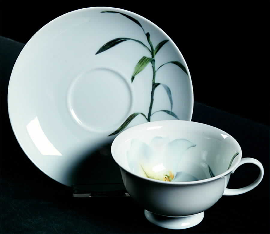 Fleur De Chine Footed Cup & Saucer Set by Rosenthal - Continental-1
