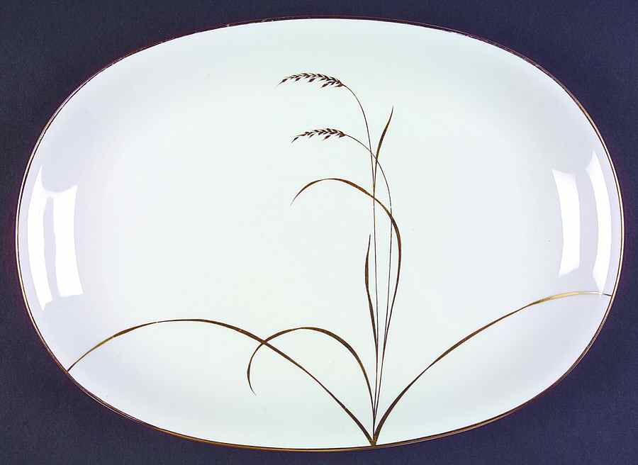 Gold Wheat 14" Oval Serving Platter by Rosenthal - Continental-1