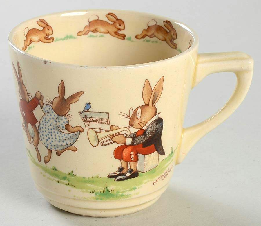 Bunnykins (Casino Shape) Casino Shape Flat Cup by Royal Doulton-1