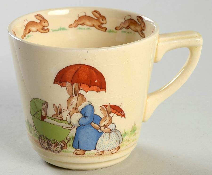 Bunnykins (Casino Shape) Casino Shape Flat Cup by Royal Doulton-1