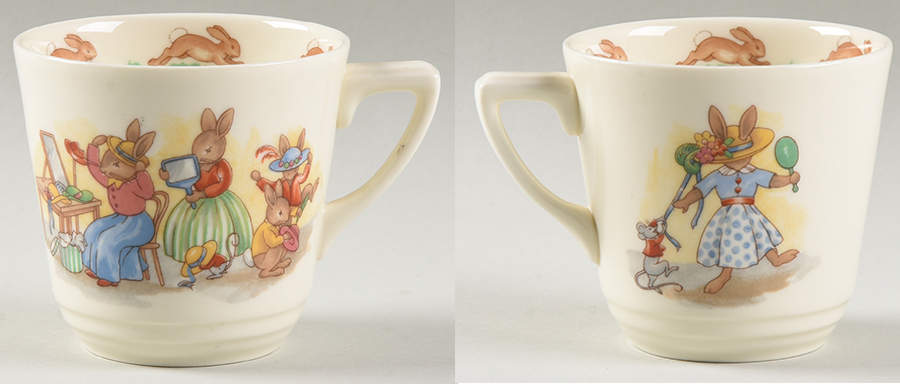 Bunnykins (Casino Shape) Flat Casino Shape Cup by Royal Doulton-1