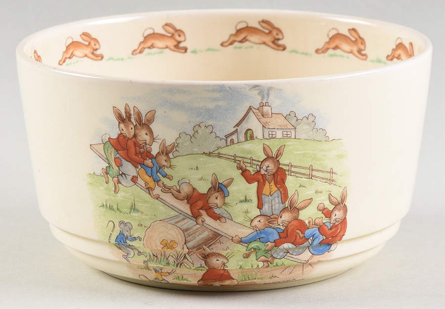 Bunnykins (Casino Shape) Oversize Open Sugar Bowl by Royal Doulton-1