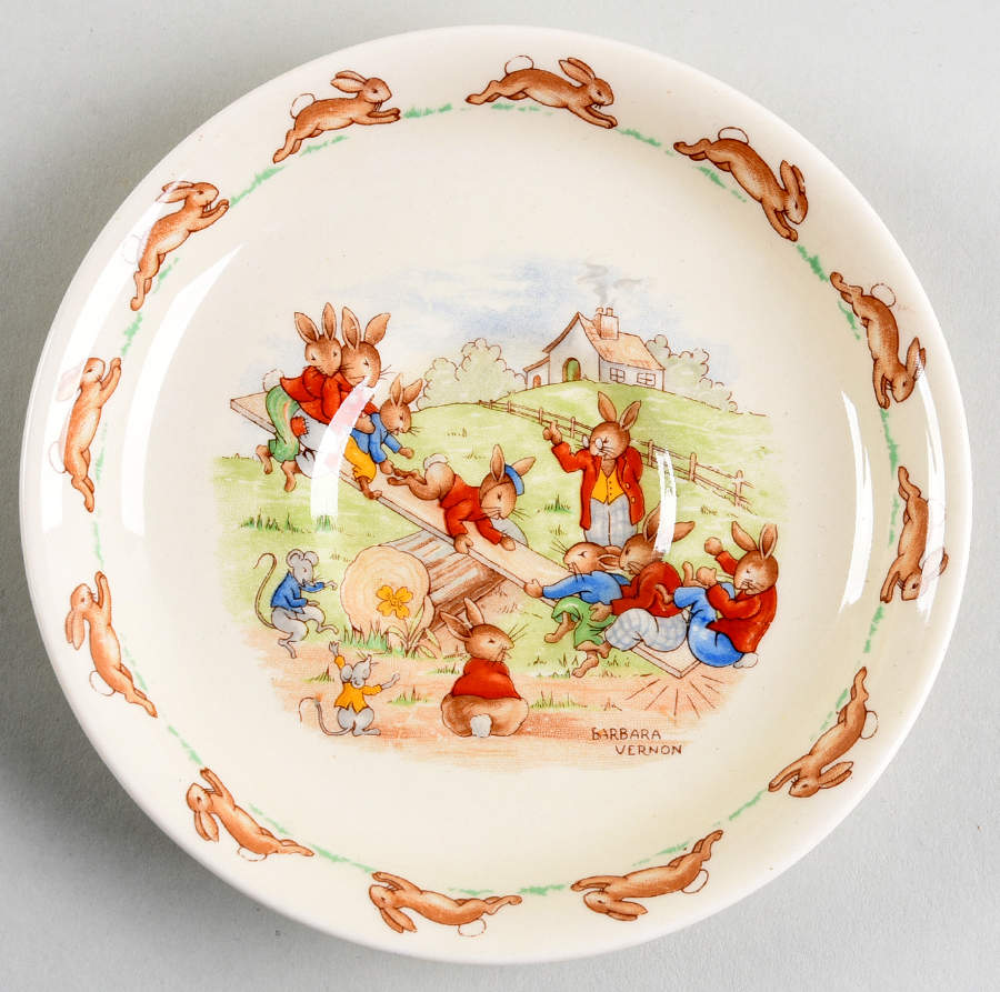 Bunnykins (Casino Shape) Saucer for Flat Casino Shape Cup by Royal Doulton-1