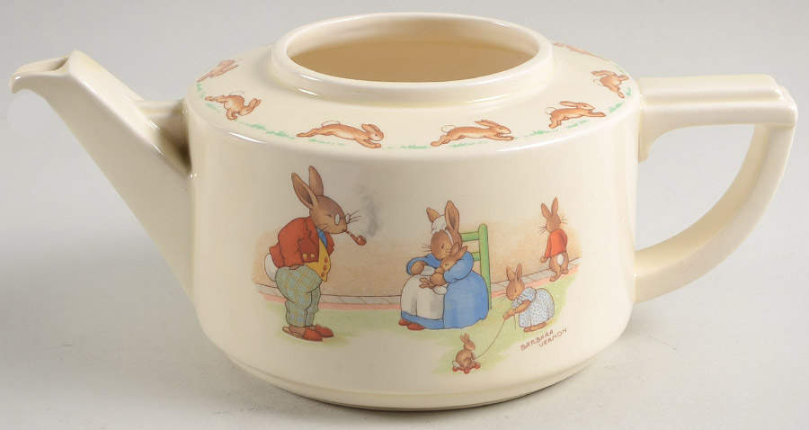 Bunnykins (Casino Shape) Small Teapot No Lid by Royal Doulton-1