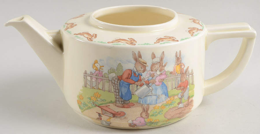 Bunnykins (Casino Shape) Mini Teapot No Lid by Royal Doulton-1