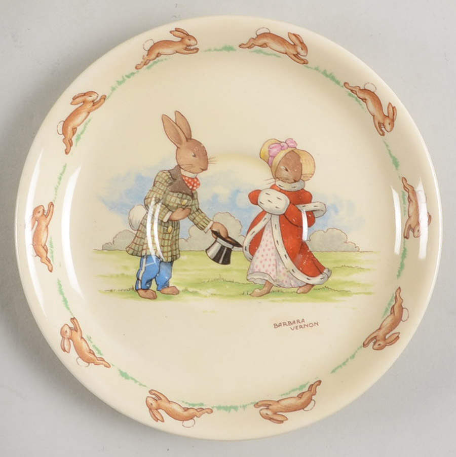 Bunnykins (Casino Shape) Saucer for Flat Casino Shape Cup by Royal Doulton-1