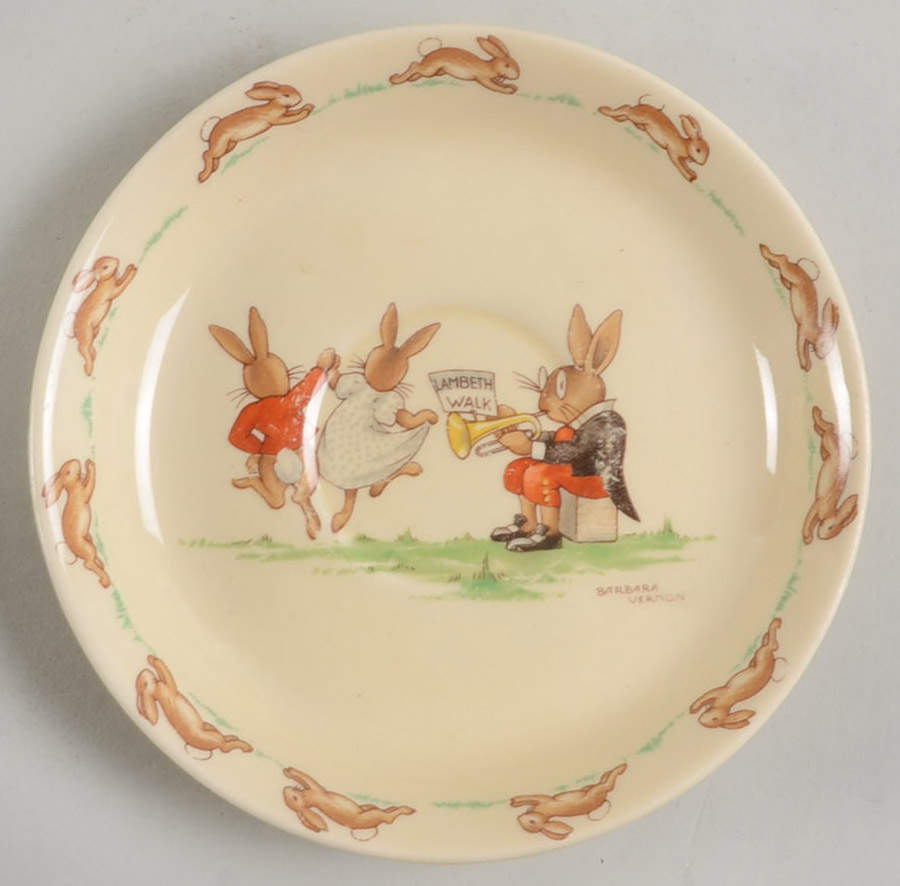 Bunnykins (Casino Shape) Saucer for Flat Casino Shape Cup by Royal Doulton-1