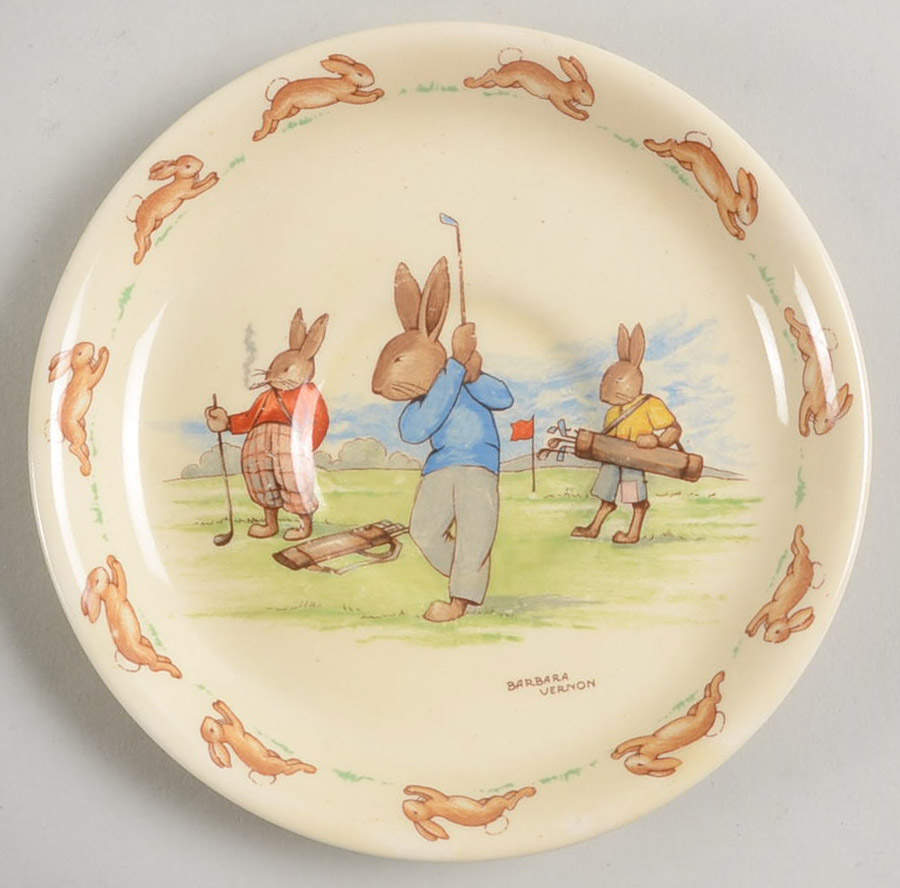 Bunnykins (Casino Shape) Saucer for Flat Casino Shape Cup by Royal Doulton-1