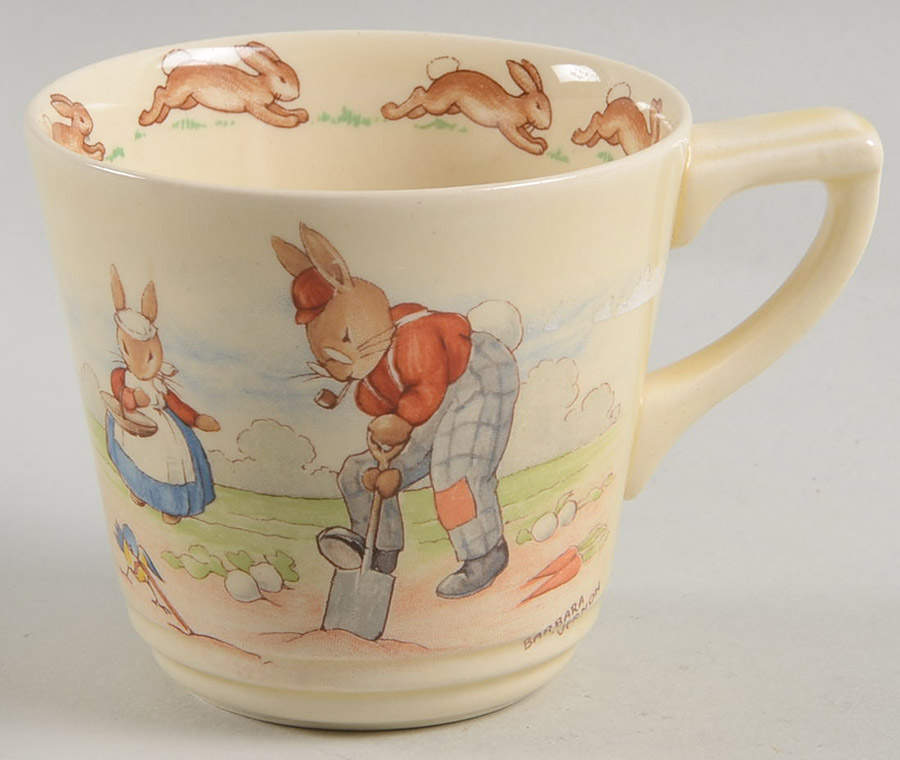 Bunnykins (Casino Shape) Casino Shape Flat Cup by Royal Doulton-1