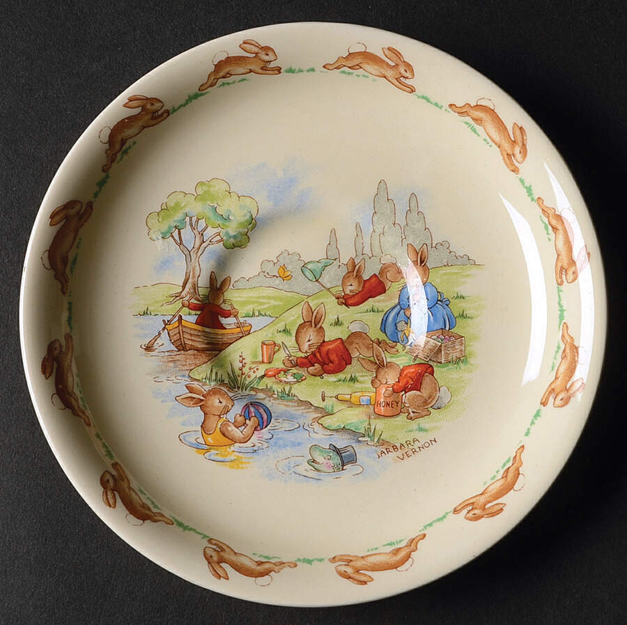 Bunnykins (Casino Shape) Saucer for Flat Casino Shape Cup by Royal Doulton-1