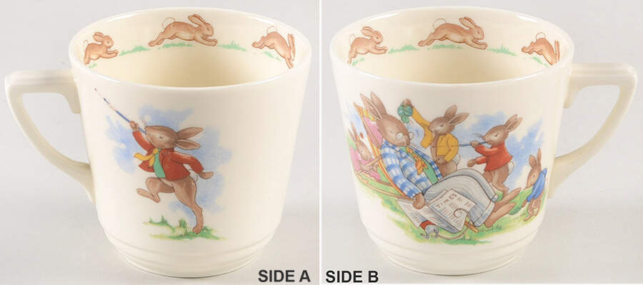 Bunnykins (Casino Shape) Flat Casino Shape Cup by Royal Doulton-1