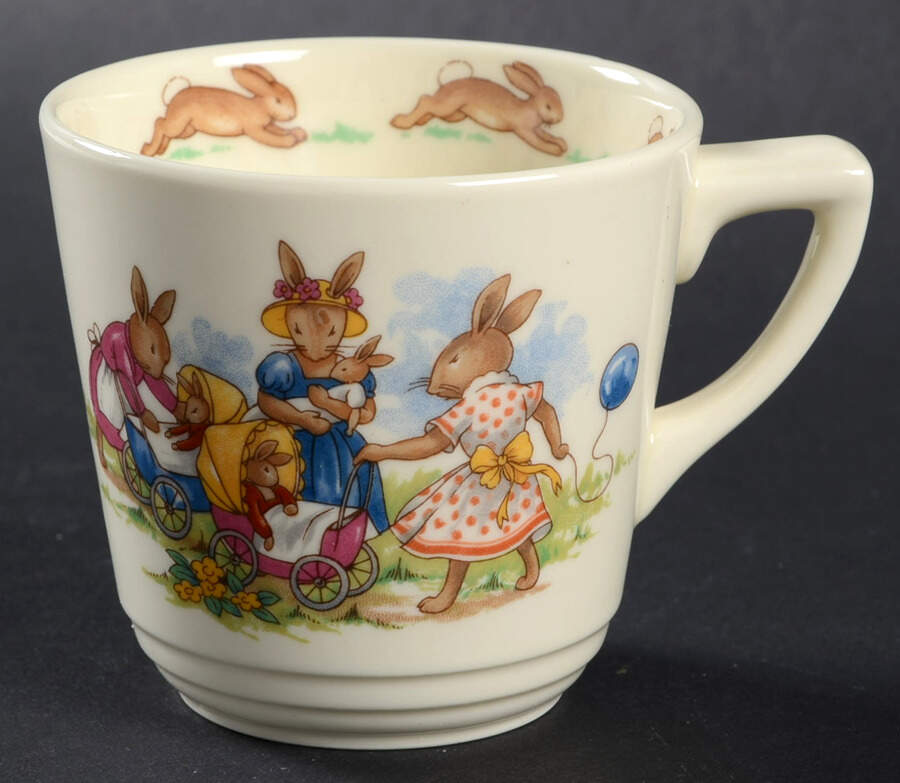Bunnykins (Casino Shape) Flat Casino Shape Cup by Royal Doulton-1