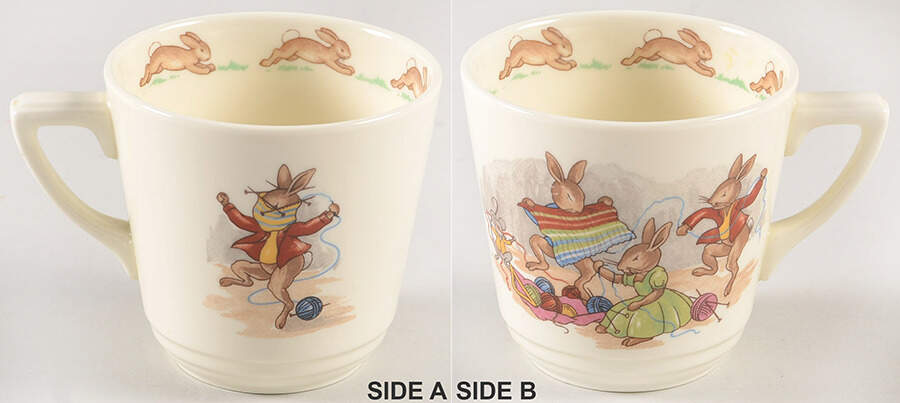 Bunnykins (Casino Shape) Flat Casino Shape Cup by Royal Doulton-1