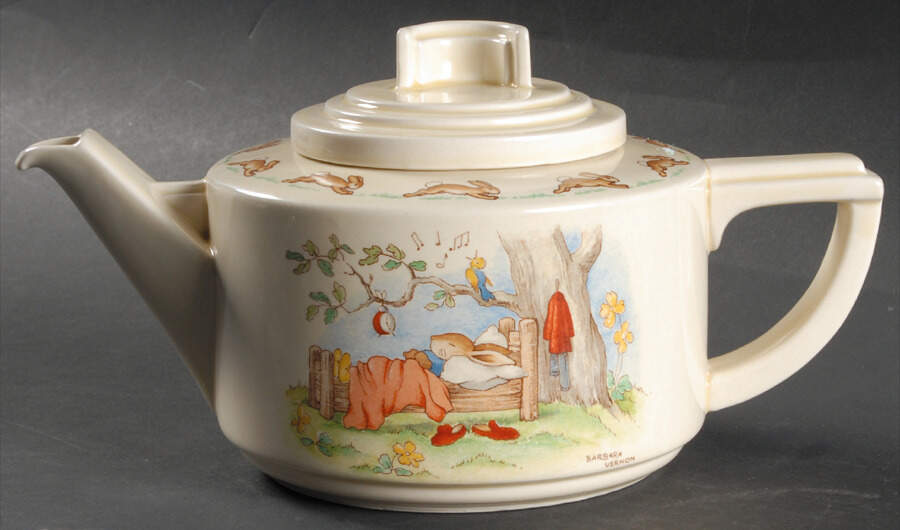 Bunnykins (Casino Shape) Small Teapot & Lid by Royal Doulton-1