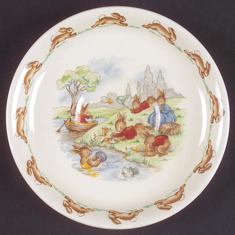 Bunnykins (Casino Shape) Saucer for Flat Casino Shape Cup by Royal Doulton-1