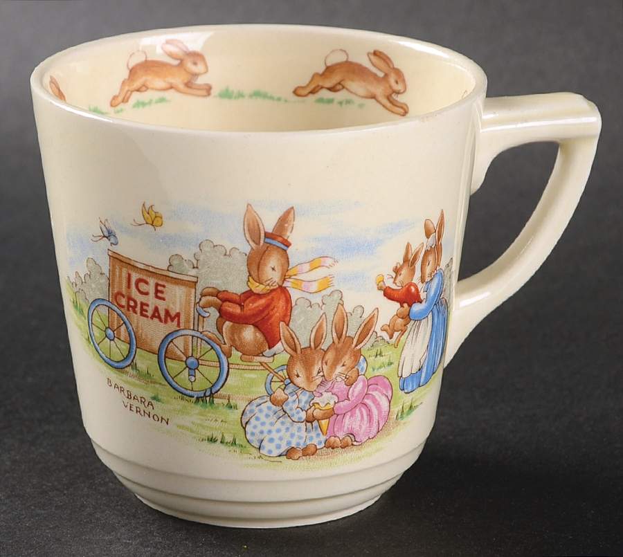 Bunnykins (Casino Shape) Flat Casino Shape Cup by Royal Doulton-1