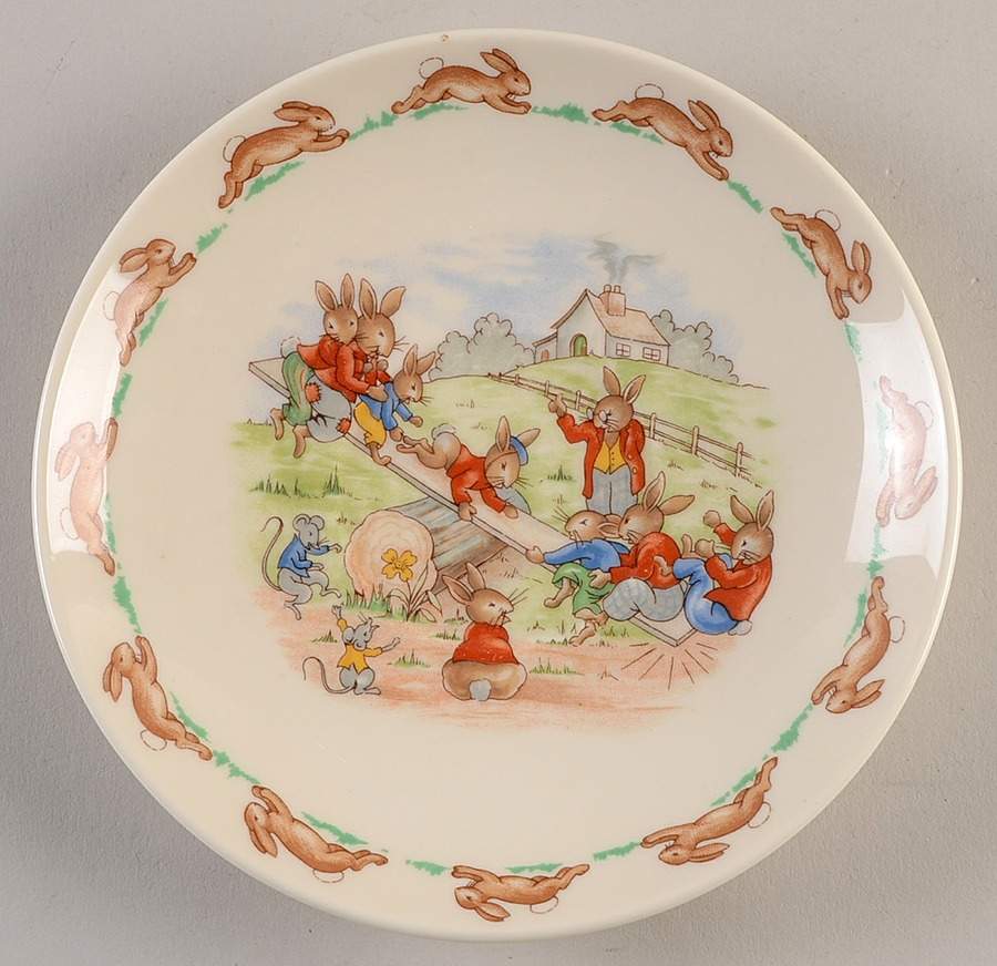 Bunnykins (Casino Shape) Saucer for Flat Casino Shape Cup by Royal Doulton-1