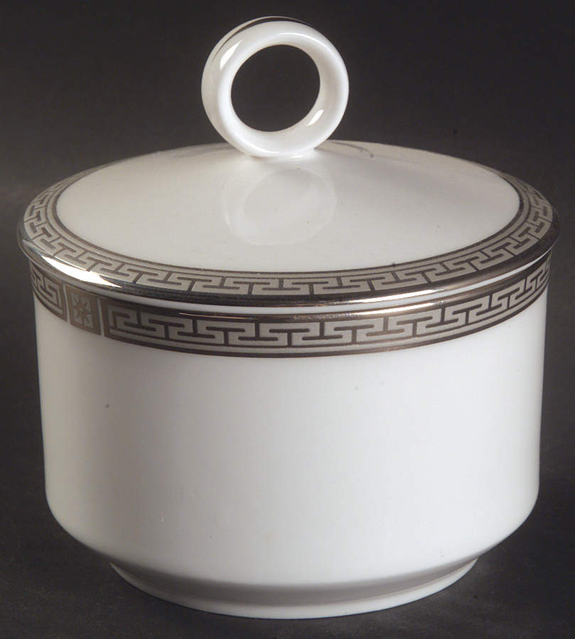 Corinth Platinum Sugar Bowl & Lid by Royal Worcester-1