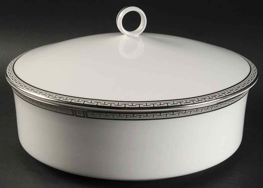Corinth Platinum Round Covered Vegetable by Royal Worcester-1