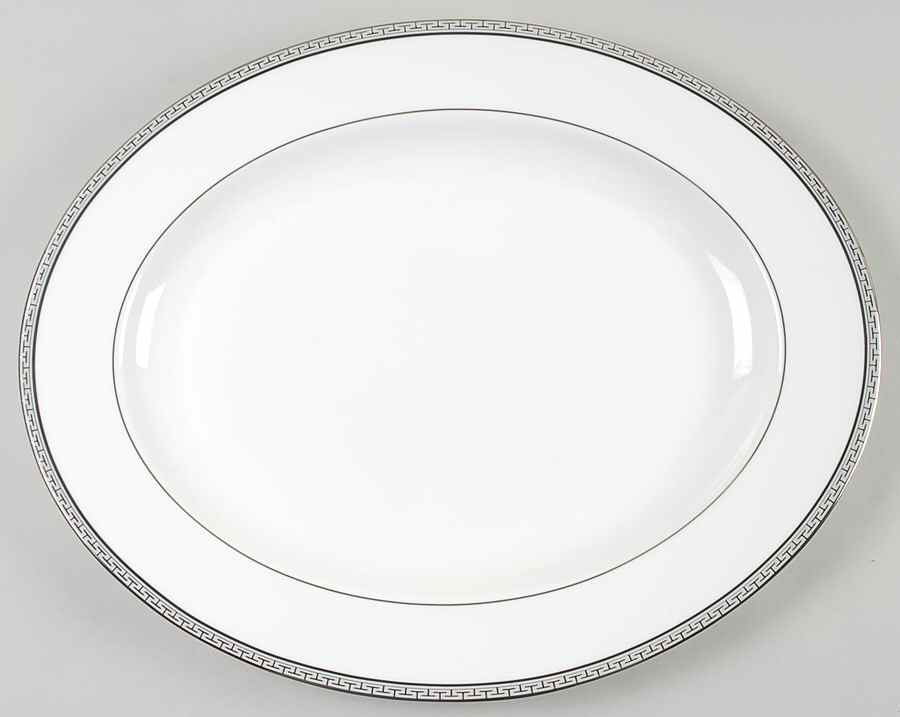 Corinth Platinum 17" Oval Serving Platter by Royal Worcester-1