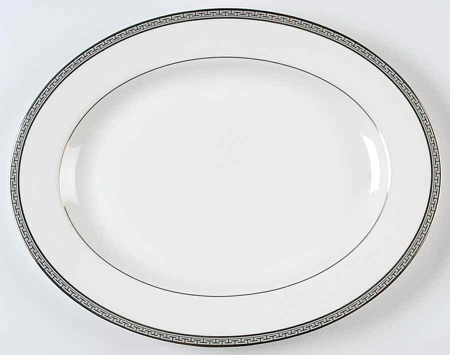 Corinth Platinum 15" Oval Serving Platter by Royal Worcester-1