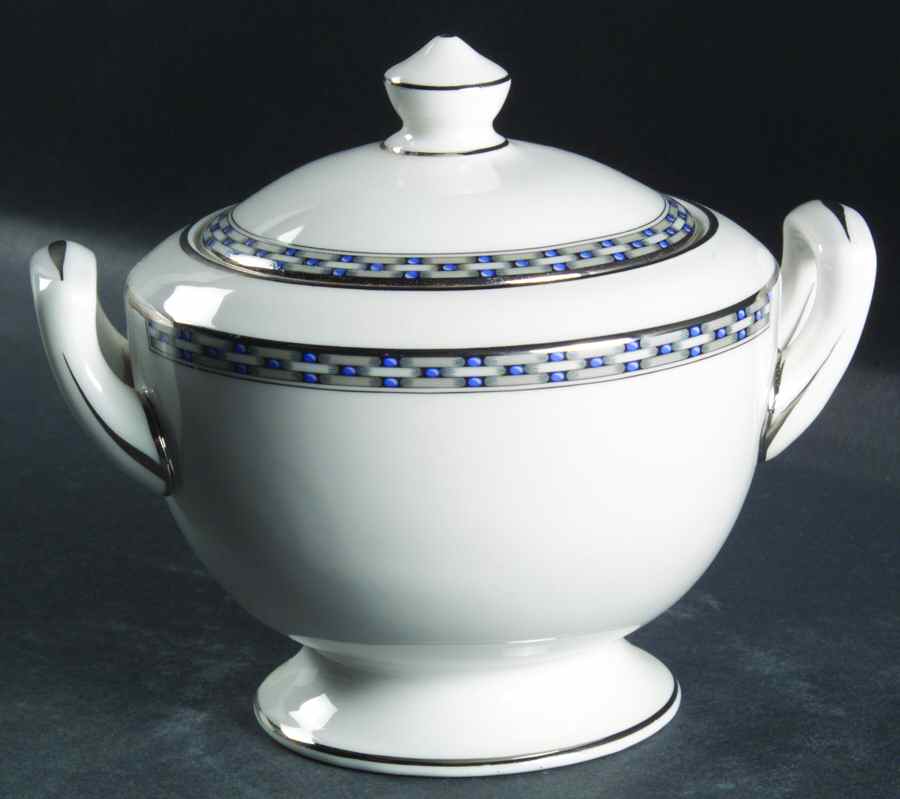 Francesca Platinum Sugar Bowl & Lid by Royal Worcester-1
