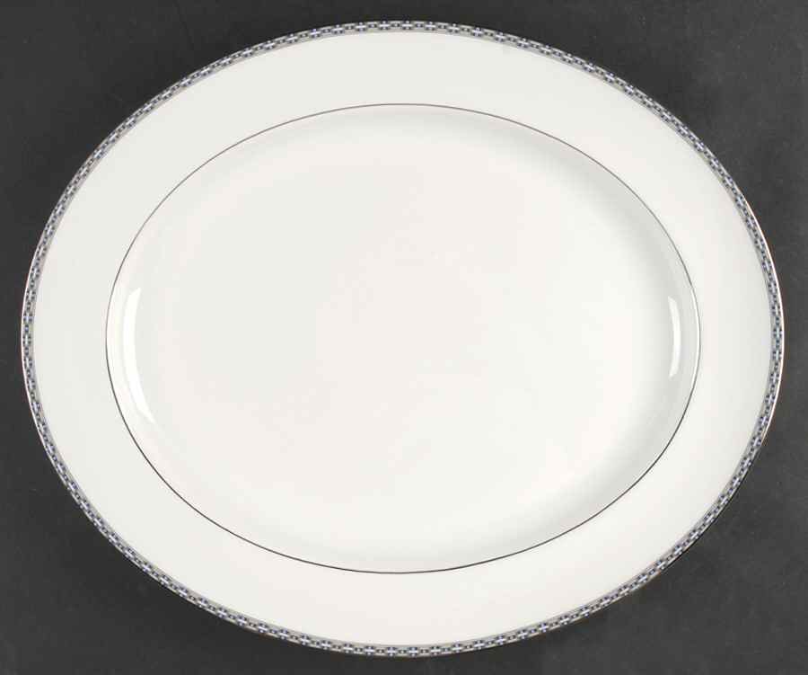 Francesca Platinum 16" Oval Serving Platter by Royal Worcester-1