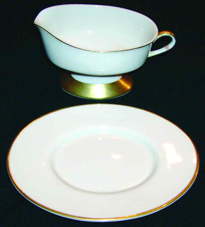 Tiara Gold Gravy Boat & Underplate by Royal Jackson-1