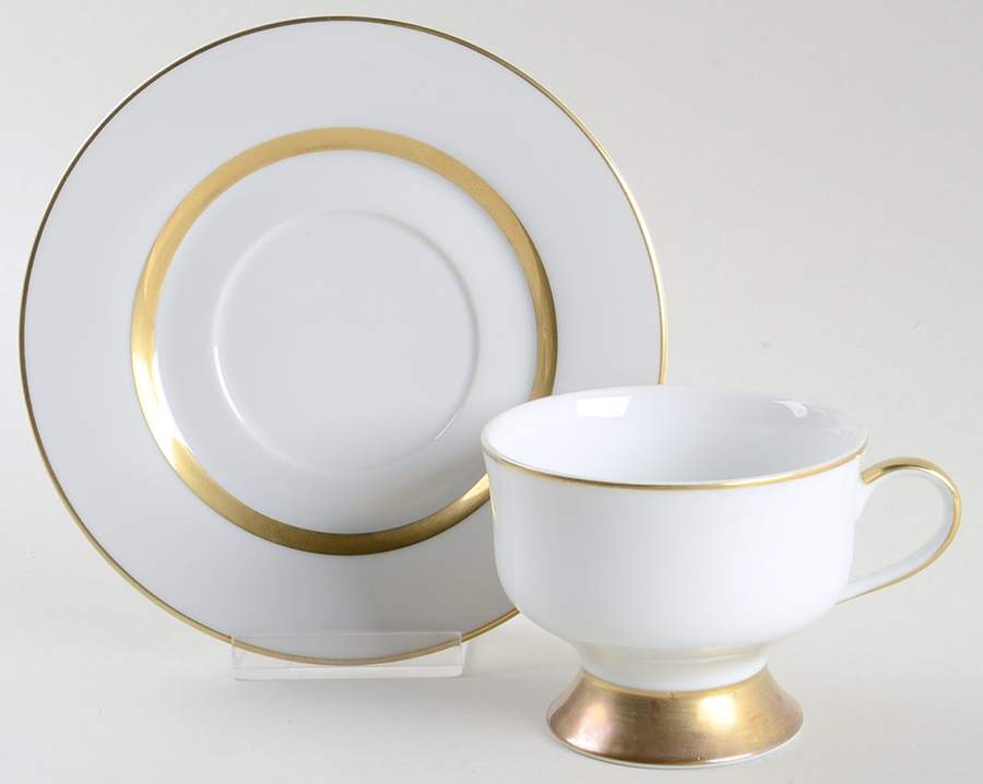 Tiara Gold Footed Cup & Saucer Set by Royal Jackson-1