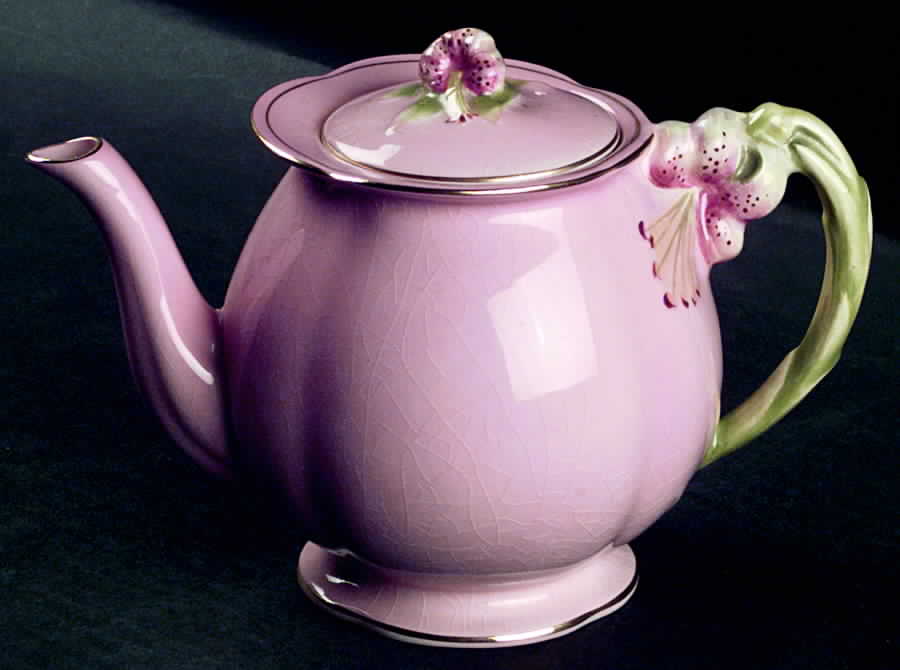 Tiger Lily Pink (Gold Trim) Mini Teapot & Lid by Royal Winton-1