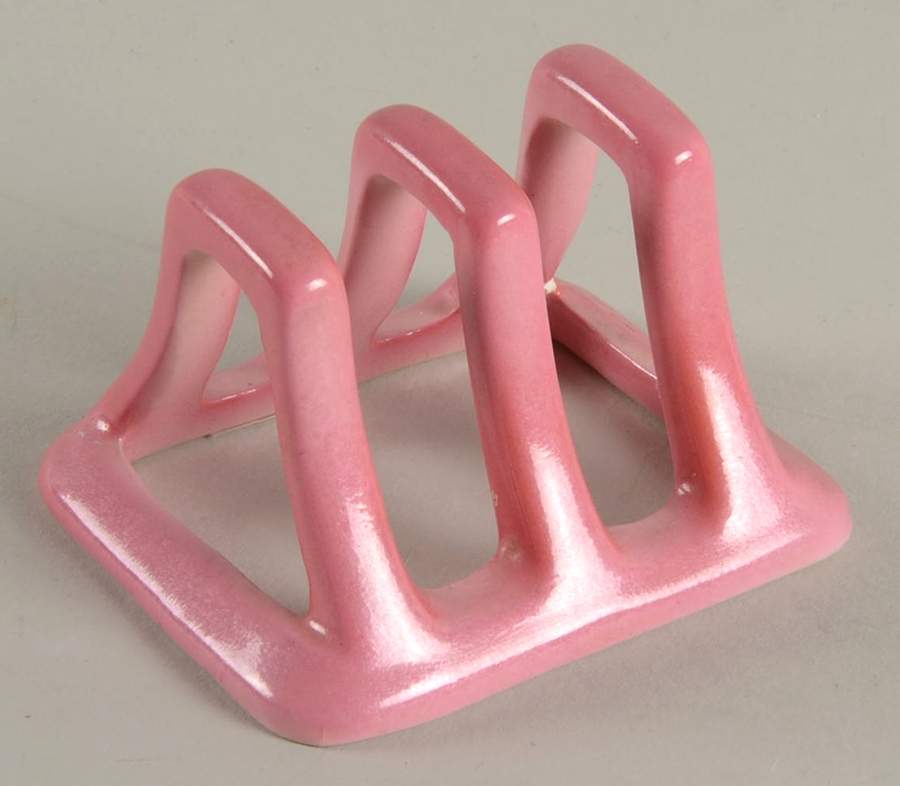 Tiger Lily Pink (Pink Trim) Breakfast Set, 2-Slice Toast Rack Only by Royal Winton-1