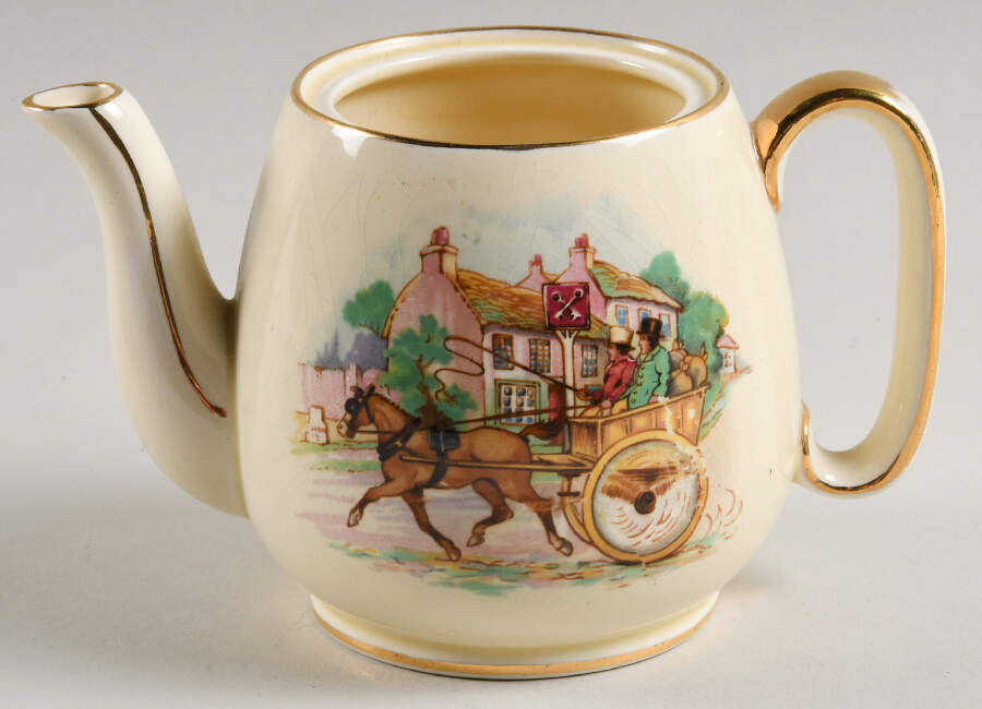 Village Scenes Individual Breakfast Set Teapot-No Lid by Royal Winton-1