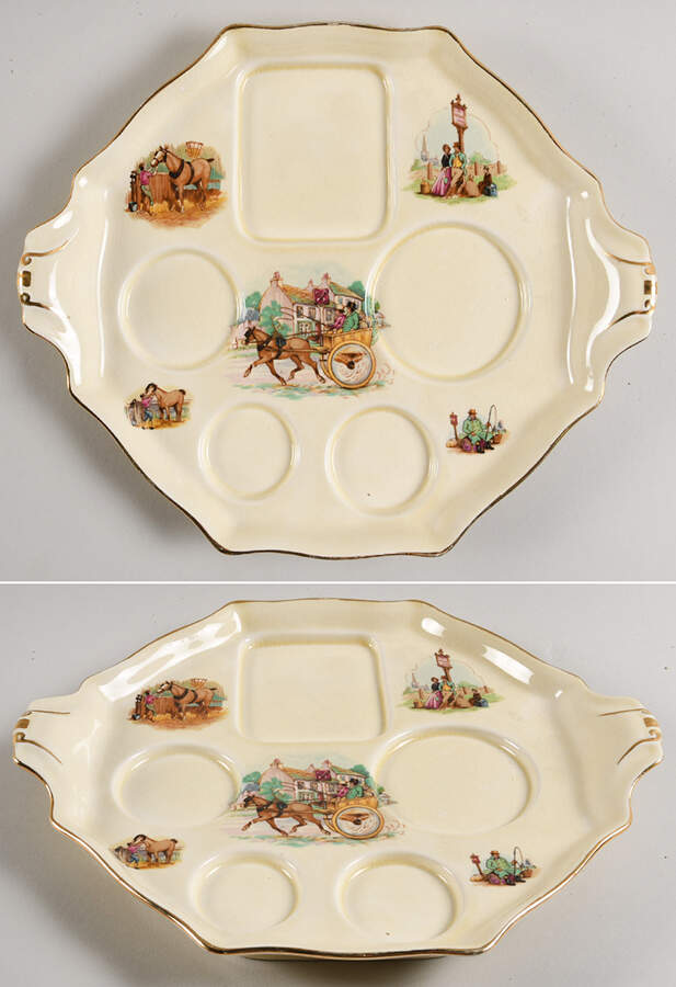 Village Scenes 6-Piece Breakfast Set, Tray Only by Royal Winton-1