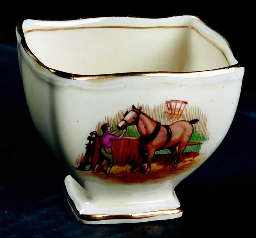 Village Scenes Ascot Straight Open Sugar Bowl by Royal Winton-1