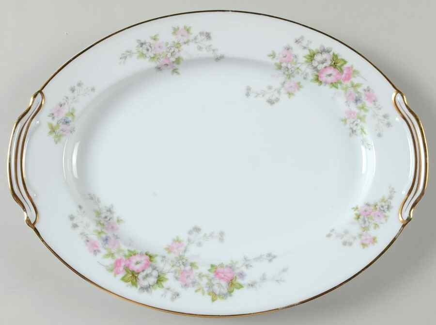 RO71 11" Oval Serving Platter by Rose (Japan)-1