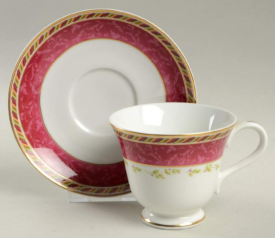 Seasons of Colour Red Footed Cup & Saucer Set by Royal Albert-1