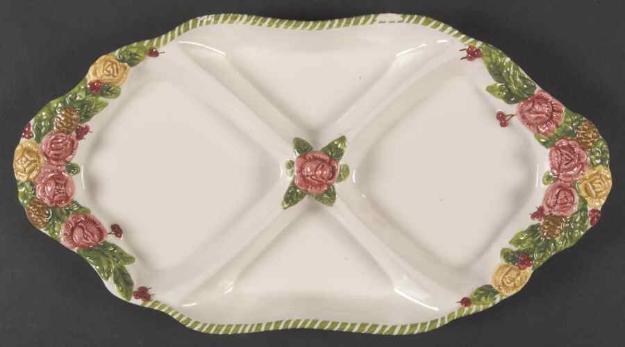 Seasons of Colour Red 4-Part Sculpted Relish by Royal Albert-1