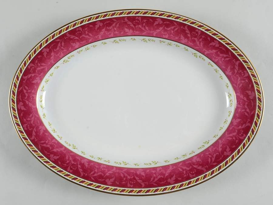 Seasons of Colour Red 14" Oval Serving Platter by Royal Albert-1