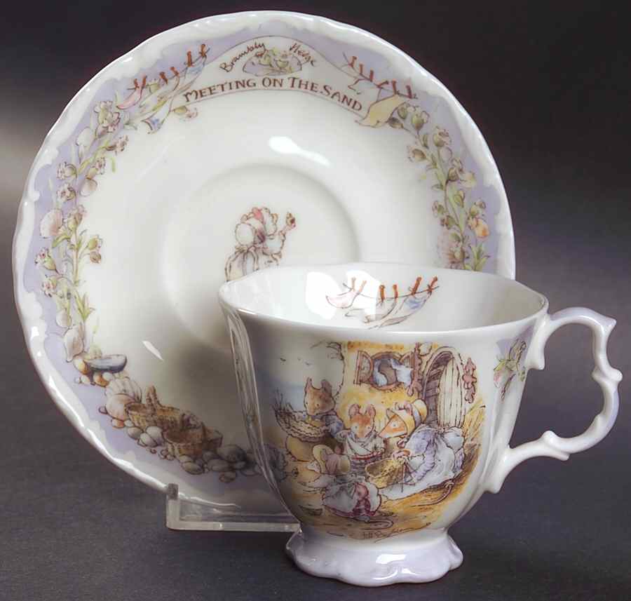 Brambly Hedge Meeting on the Sand Footed Cup & Saucer Set by Royal Doulton-1