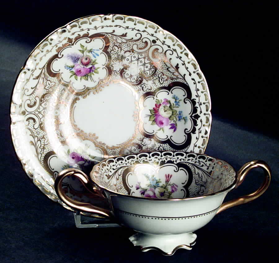 K7031 Footed Bouillon Cup & Saucer by Royal Cauldon-1