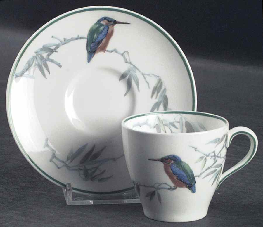 Kingfisher Flat Demitasse Cup & Saucer Set by Royal Doulton-1