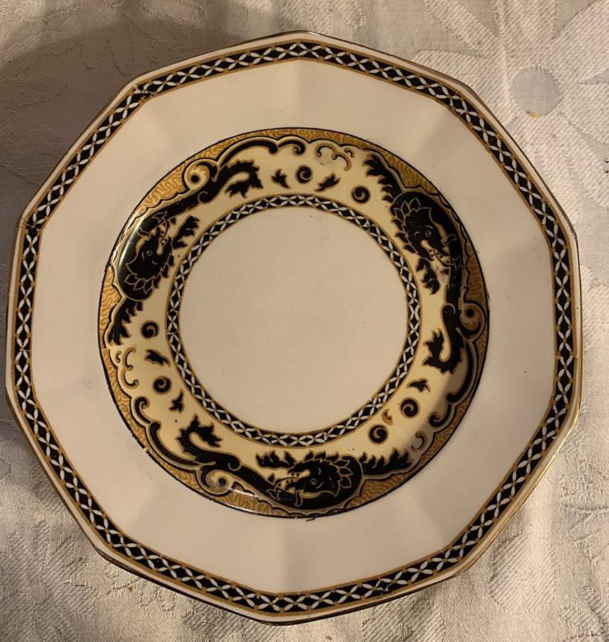 Ming (Black) Dessert/Pie Plate by Royal Winton-1