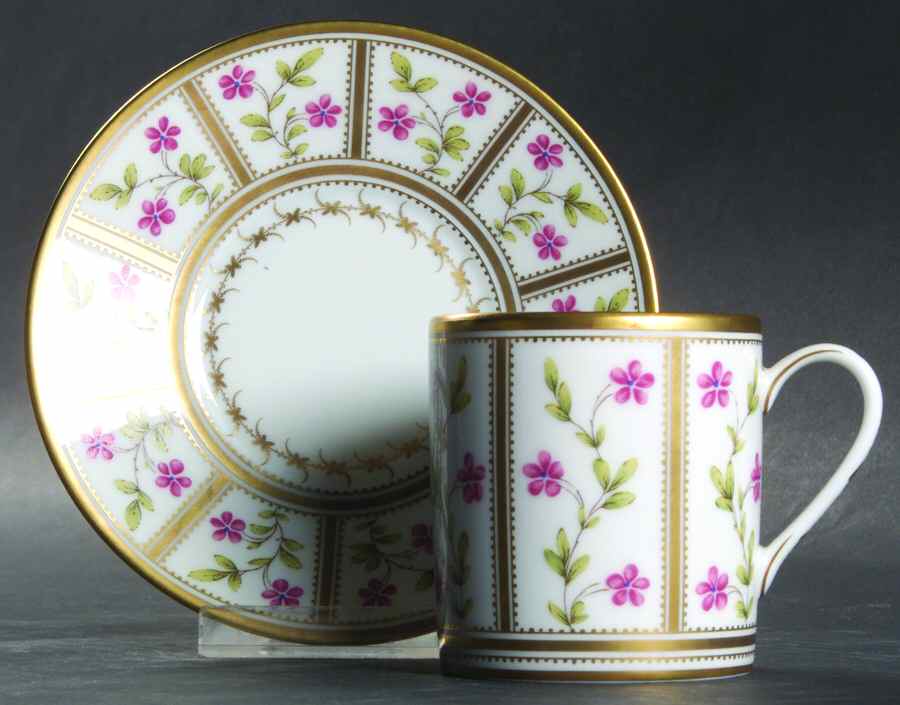 Roseraie Flat Cup & Saucer Set by Royale (France)-1