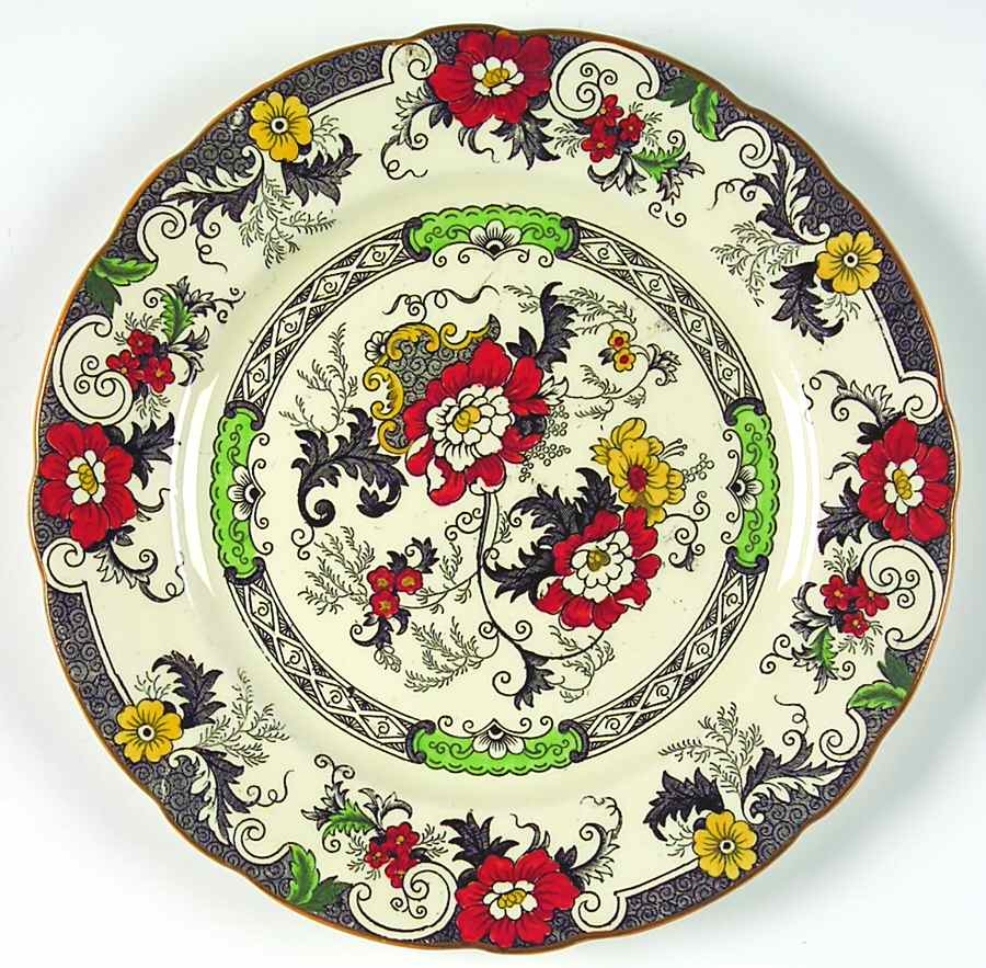 Bentick Black Multicolor Bread & Butter Plate by Royal Cauldon-1