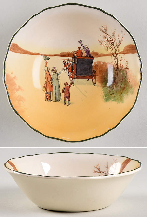 Coaching Days (Scalloped) Coupe Cereal Bowl by Royal Doulton-1