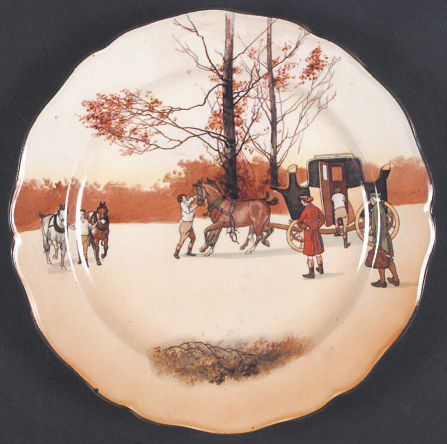 Coaching Days (Scalloped) Dinner Plate by Royal Doulton-1