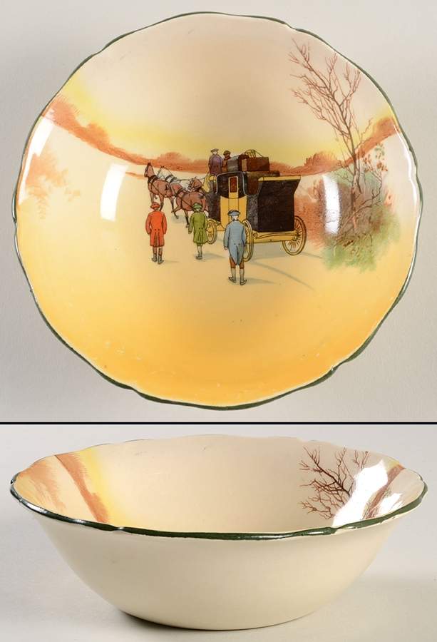 Coaching Days (Scalloped) Coupe Cereal Bowl by Royal Doulton-1