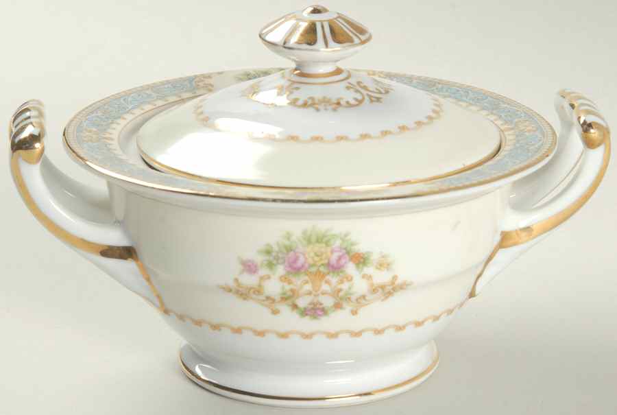 RO72 Sugar Bowl & Lid by Rose (Japan)-1