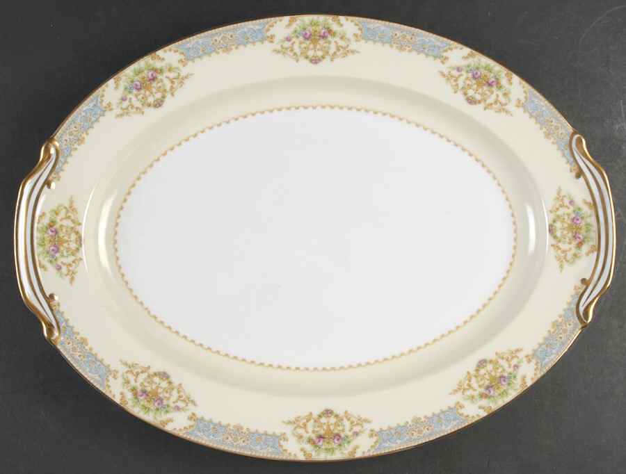 RO72 16" Oval Serving Platter by Rose (Japan)-1
